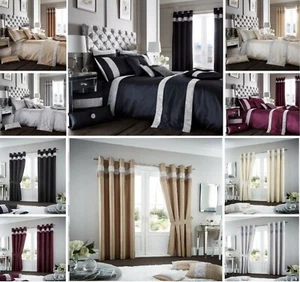 Designer OXY Diamante Bettdecke Quilt Cover Set oder passende Vorhänge Bettwäsche Set GC - Bild 1 von 16