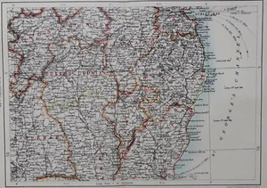 1896 Wexford, Wicklow, Kilkenny map. Victorian Ireland print. Leinster. - Picture 1 of 4