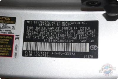 Б/у водяной насос двигателя подходит: 2008 Toyota Camry нагреватель электрический класса C - Изображение 1 из 4