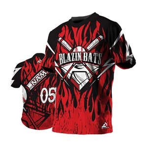 INDIVIDUELLES T-Shirt Trikot personalisiert Name Nummer Team - Blazin Schläger - Softball - Bild 1 von 7