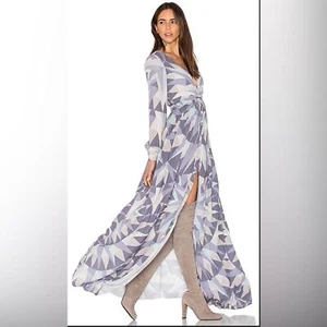 Mara Hoffman Compass long sleeve Maxi dress. NWT. Lavender. Geometric print Sz 2 - Picture 1 of 7