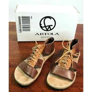 Artola Brooklyn Danielle Dark Brown Sandals Flats Women's Size 7 Leather Upper - Picture 1 of 8