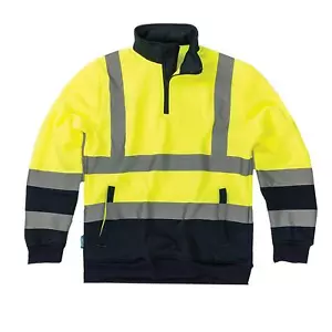 Tough Grit Hi-vis 2-tone High Visibility Sweatshirt Workwear Safety S Jumper - Picture 1 of 7