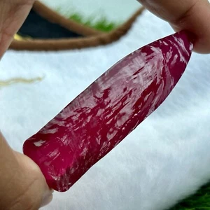 LAB CREATED 45.87 GRAM EXCELLENT RUBY #4 ROUGH CORUNDUM (Half Boule) GEMSTONE - Picture 1 of 4