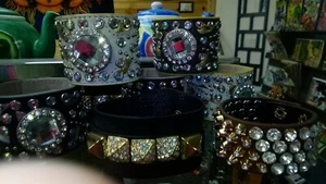 Lot Of 9 Punk Rock Leather Bracelets - Picture 1 of 1