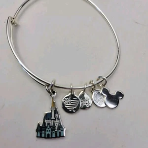 Disney Park Alex & Ani Bracelet✿Figural Bangle Cinderella Castle Main Street USA - Picture 1 of 2