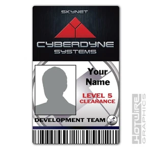 PERSONALISED Printed Novelty ID- SKYNET Cyberdyne Systems Pass (TERMINATOR FILM) - Picture 1 of 2