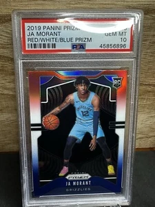 2019 Prizm Ja Morant Rookie Red White Blue PSA 10 #249 RC Rookie - Picture 1 of 2