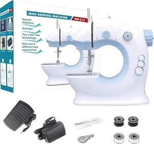 Portable Mini Electric Sewing Machine Multifunctional Desktop Tailor Home Use UK - Picture 1 of 7