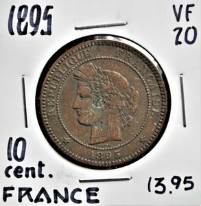 1895 France 10 Centimes - Picture 1 of 2