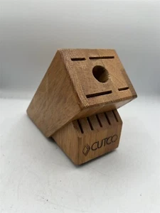 CUTCO 10 SLOT KNIFE BLOCK HONEY OAK WOOD  - Picture 1 of 8