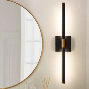 Black Gold Vanity Light Fixtures for Bathroom over Mirror 24 Inch LED Bath Sconc - Picture 1 of 7
