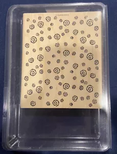 Stampin' Up! Wood Rubber Stamp Background Large 2000 Spirals Swirls - Picture 1 of 3