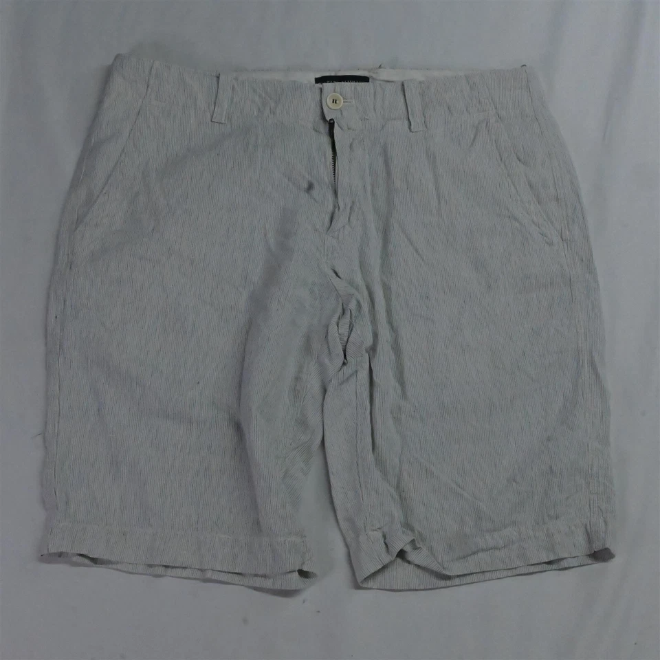 Banana Republic 33 x 11 Stripe Linen Cotton Wedding Beach Drawstring Mens Shorts - Image 1 of 4