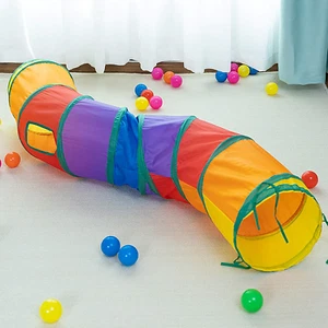 Cat Tunnel for Indoor Cats Interactive, Rabbit Tunnel Toys,Pop Up Rainbow 47" Sh - Picture 1 of 12