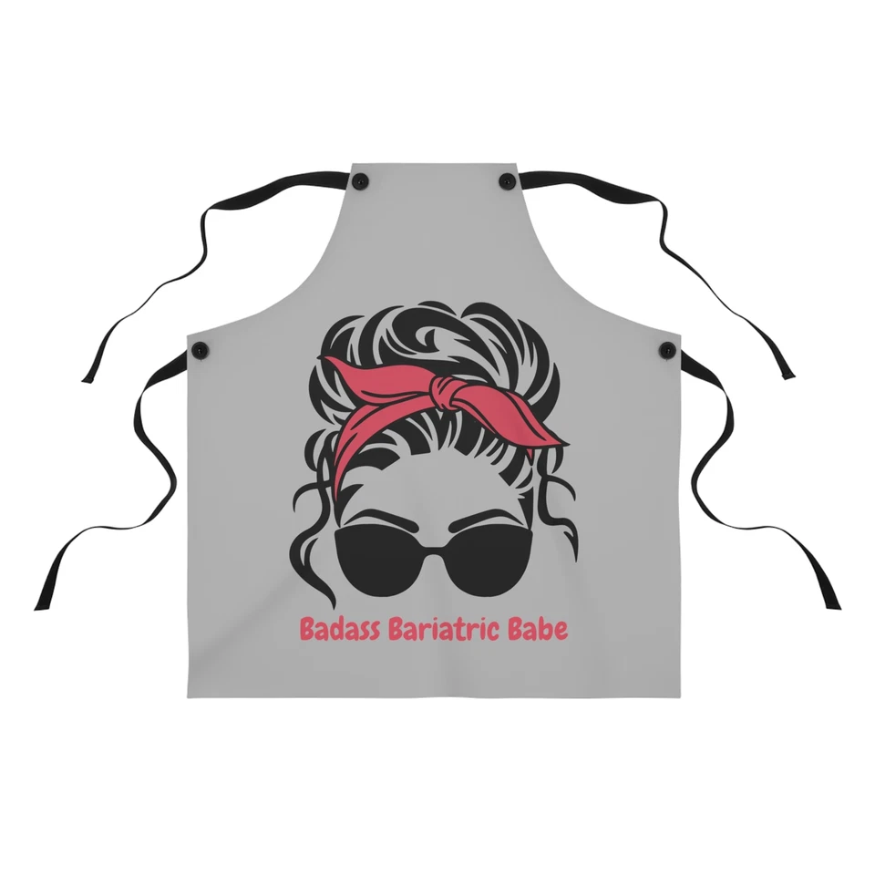 Cute Badass Bariatric Babe Baking Apron Bariatric Surgery Apron - Image 1 of 1