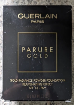 Guerlain Paris Parure Gold Powder Foundation 10g - 01 Pale Beige - NEW - Image 1 of 4