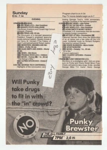 Vintage 1985 PUNKY BREWSTER Magazine AD ~ Will PUNKY TAKE DRUGS? - Picture 1 of 1