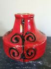 Rare Vintage West German Ilkra Keramik Red Art Pottery Vase 1027/10 Collectable 