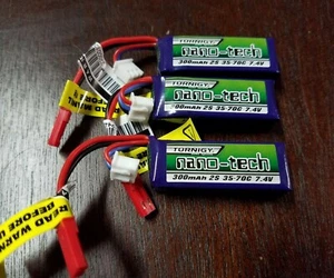 3 TURNIGY NANO TECH 300mAh 2S 7.4 35 70C LIPO BATTERY 1/24 Losi Truggy CARISMA - Picture 1 of 1