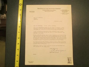 Metropolitan Life Insurance Company For Victory Buy war bond 1943 Letterhead 916 - Picture 1 of 1