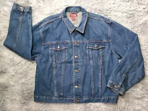 VTG Chaps True American Brand Denim Trucker Jacket Size XXL NWOT - Picture 1 of 13