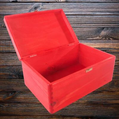 Hand-Stained Pinewood Storage Box Keepsake Chest 30x20x13cm | Light Mahogany - Image 1 of 4