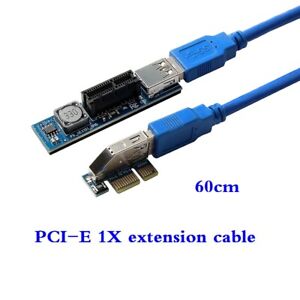 Mini Extender Cable 4pin PCI-E PCI Express Extension1X Riser Card Power USB 60cm