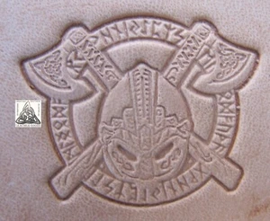 Wikinger Krieger Äxte & Runen 1" Leder Stempel Werkzeug - Bild 1 von 2