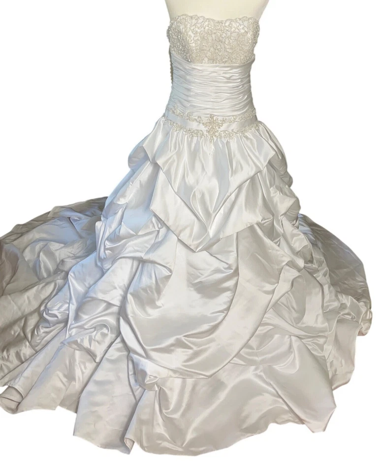Maggie Sottero Imperial Gown Brielle Wedding Dress Strapless Bustle Train 12 - Image 1 of 4