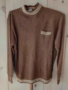 VINTAGE 70S Men's Kandahar Sweater Green Pullover Acrylic Mock Neck Medium - Picture 1 of 3