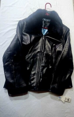 Женская кожа ягненка APT 9 размер XL молнии черный мех Ja новый с ярлыками! Зимние теплые! - Изображение 1 из 4