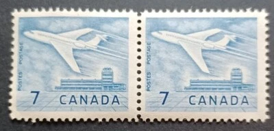LOT OF 2 STAMPS 1964 CANADA JET PLANE OTTAWA 7¢, Scott 414 Mint NH - Image 1 of 3