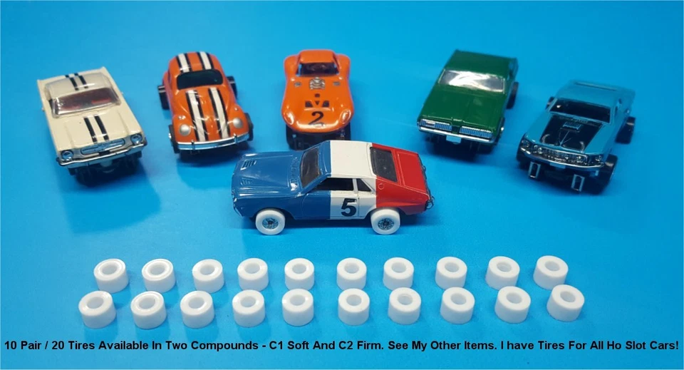 Neumáticos de carreras de silicona para coche ranura Aurora Tuff Ones .333 / .345 WHT 10 pares suaves C1 Foto 1 de 2