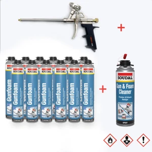 SET Pistolenschaum Bauschaum Schaumpistole Reiniger Soudal Soudafoam Gun Foam - Bild 1 von 10