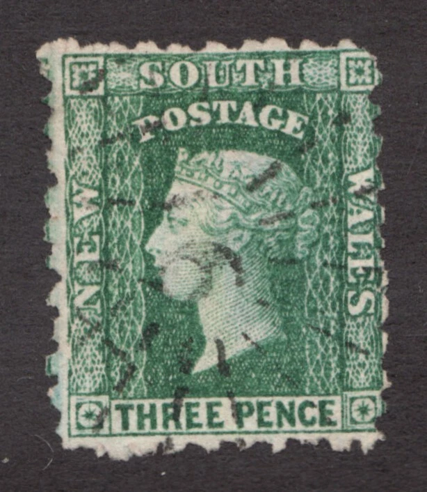 1891 New South Wales, Australia Sc# 90, Three Pence, QV, Green. Used Cv$50 - Image 1 of 1