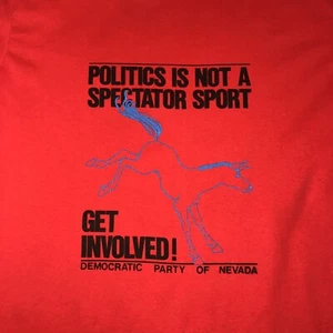 Vintage Hanes Fifty Fifty Politics Democrats Nevada Tshirt Single Stitch Men’s M - Picture 1 of 8
