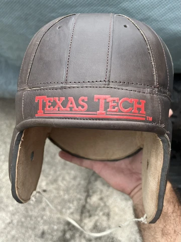 Vintage 1940’s Replica Texas Tech Leather Football Helmet NCAA Red Raiders Cover