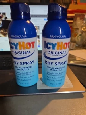 (2) Spray seco para aliviar el dolor original Icy Hot - 4 oz Foto 1 de 4