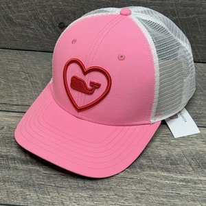 Vineyard Vines Women’s Whale Heart Trucker Hat Cutty Pink Snap Back Pink/White - Picture 1 of 10
