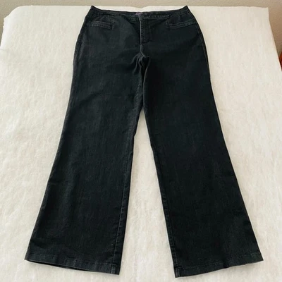 NYDJ Womens Black High Rise Flat Front Trouser Teresa Wide Leg Pants Size 18W - Image 1 of 4