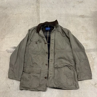J Crew Barn Chore Jacket Plaid Lined Field Coat Mens Size Medium - Image 1 of 4