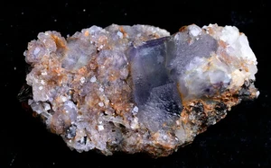224g Natural Purple Fluorite & Pyrite Crystal Mineral Specimen/Inner Mongolia - Picture 1 of 10