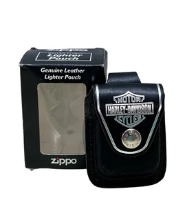 Harley Davidson pelle zippo accendino marsupio chiusura a scatto cintura indossato nuovo - Foto 1 di 5