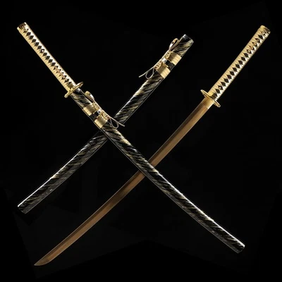 ESPADA KATANA SAMURAI JAPONESA HECHA A MANO 1095 ACERO AL CARBONO ESPIGA COMPLETA BATALLA AFILADA Foto 1 de 4