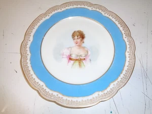 Antiker Sevres französischer Chateau Des Tuileries Portrait Teller Caroline Murant - Bild 1 von 6