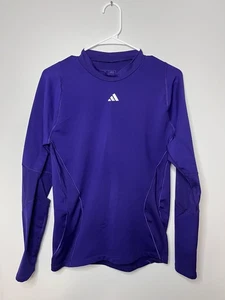 Adidas Damen M Lila Langarm Sport Top Mock Neck Dri-Fit Tight Fit - Bild 1 von 3