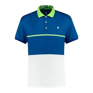 K-Swiss Hombre Polo Camiseta Manga Corta Polo, Azul/Blanco, S - Imagen 1 de 2