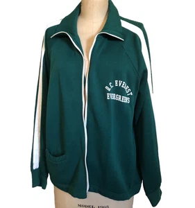 Vintage DC Everest High Evergreens 1960s Basketball Zip Track Jacket Wausau WI - Picture 1 of 11