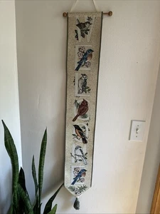 Needlework Hanging Tapestry North American Birds Welcome Sign Home Decor - Picture 1 of 11